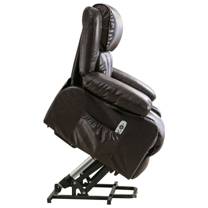 Black Power Lift Recliner with Massage, Heat & PU Leather