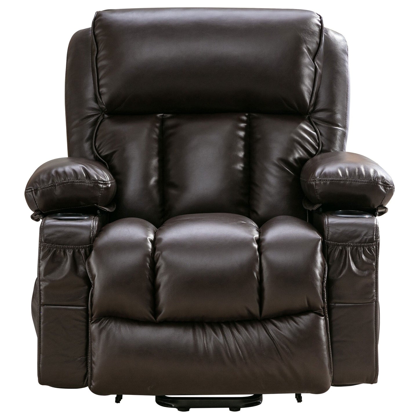 Black Power Lift Recliner with Massage, Heat & PU Leather