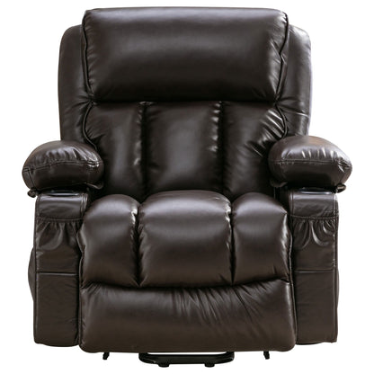 Black Power Lift Recliner with Massage, Heat & PU Leather