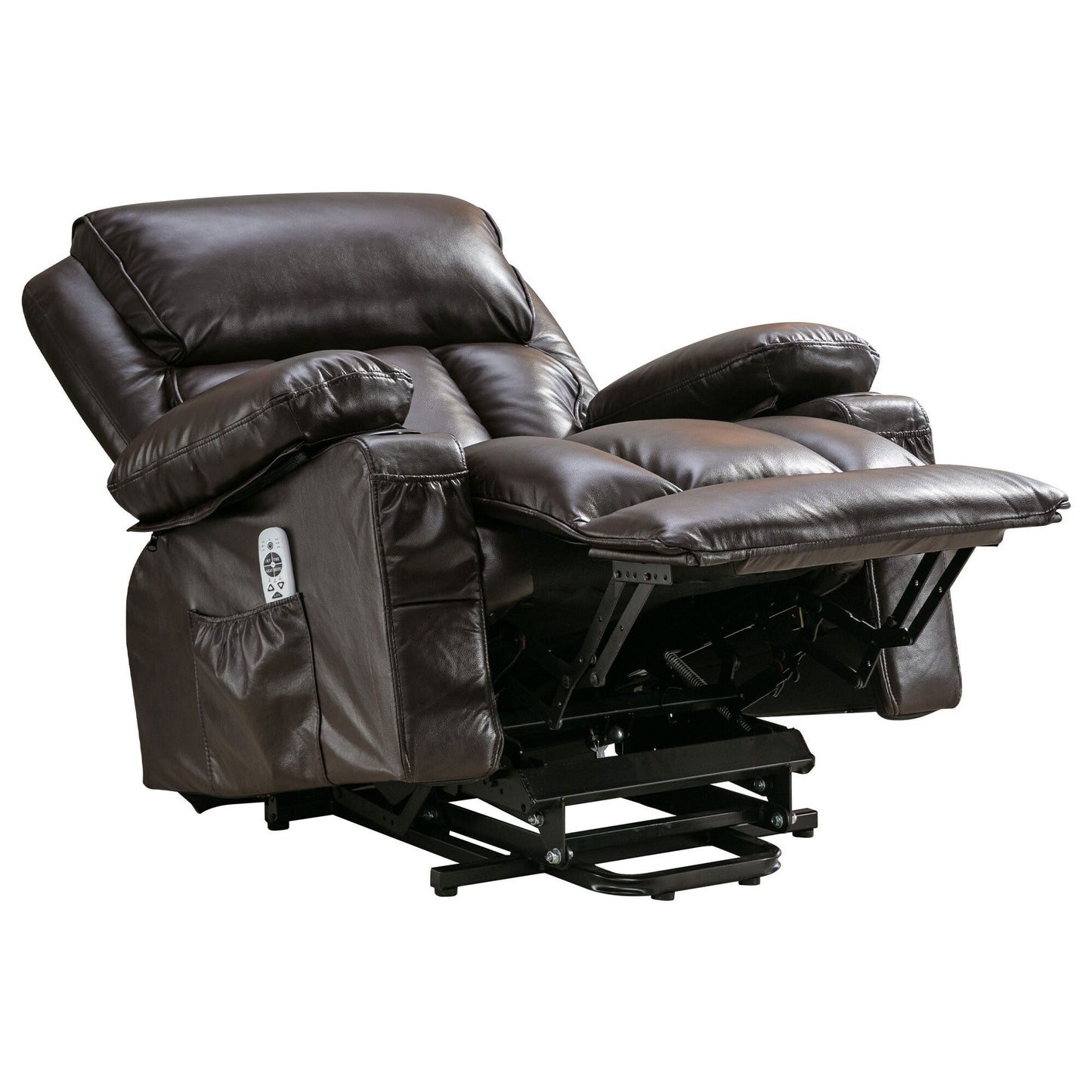 Black Power Lift Recliner with Massage, Heat & PU Leather