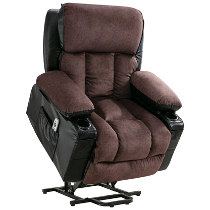 Black Power Lift Recliner with Massage, Heat & PU Leather
