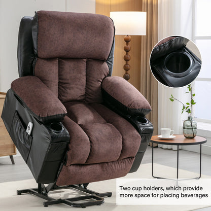 Black Power Lift Recliner with Massage, Heat & PU Leather