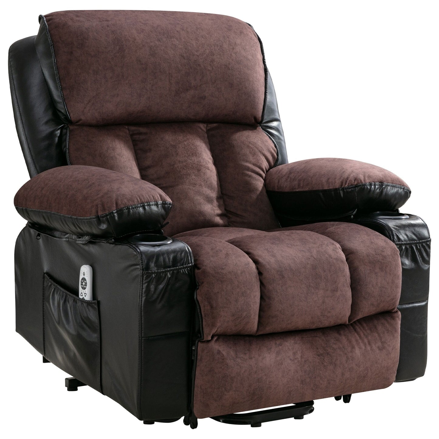 Black Power Lift Recliner with Massage, Heat & PU Leather