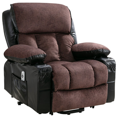 Black Power Lift Recliner with Massage, Heat & PU Leather