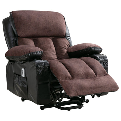 Black Power Lift Recliner with Massage, Heat & PU Leather