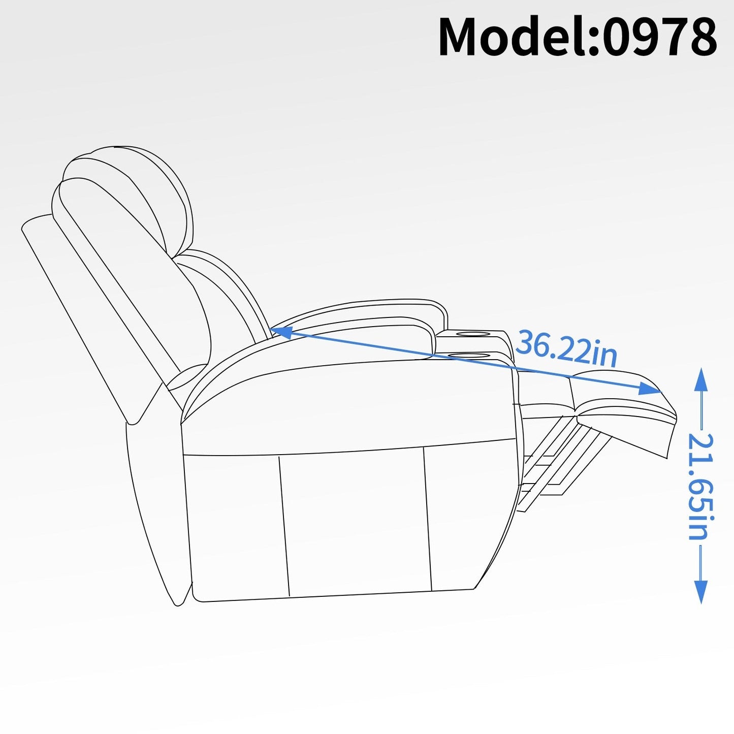 Black Power Lift Recliner with Okin Motor, 8-Point Vibration Massage, Lumbar Heating, Dual Cup Holders, and USB Ports