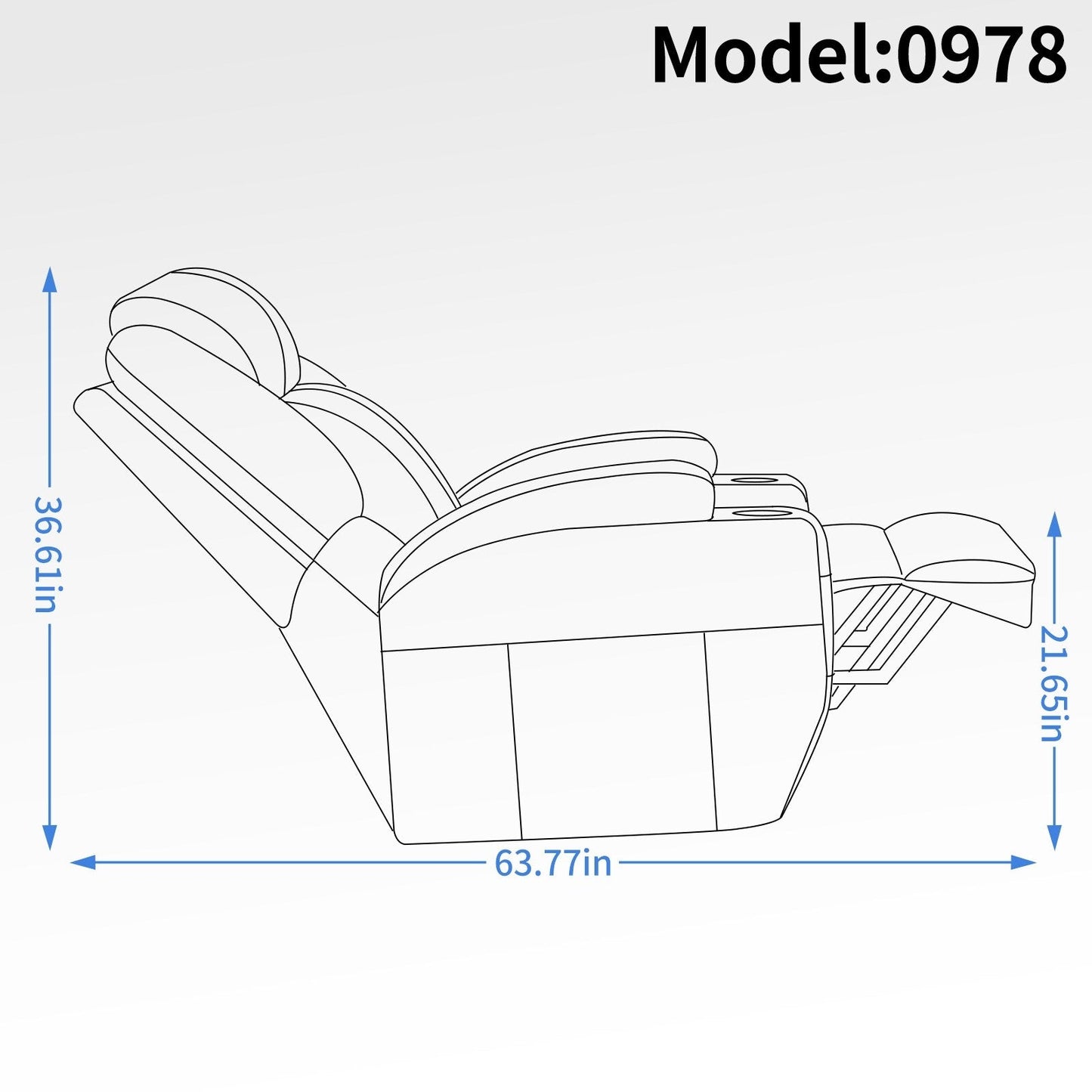 Black Power Lift Recliner with Vibration Massage, Lumbar Heat, and Cup Holders