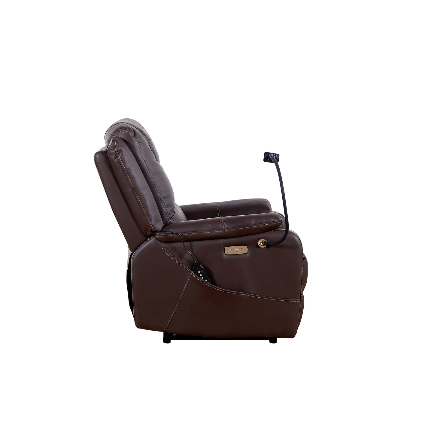 Black Power Recliner Chair with 139Â° Reclining Angle, Massage and Heating, USB Ports, Phone Holder, and Side Storage