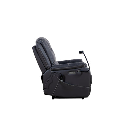 Black Power Recliner Chair, with Massage, Heating, USB Ports, Phone Holder, and Side Pockets, Adjustable Recline up to 139°
