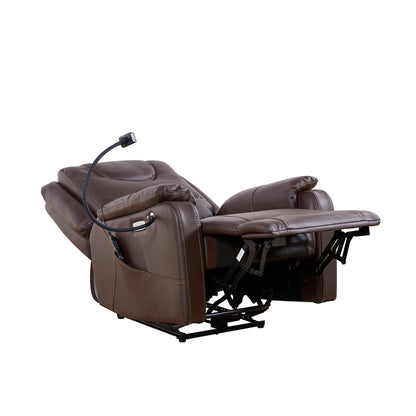 Black Power Recliner Chair, with Massage, Heating, USB Ports, Phone Holder, and Side Pockets, Adjustable Recline up to 139°
