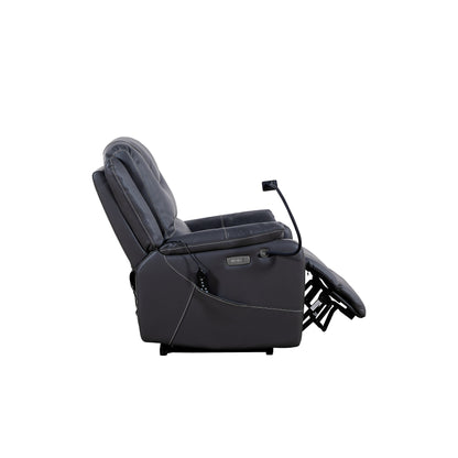 Black Power Recliner with Massage, Heat & USB Ports