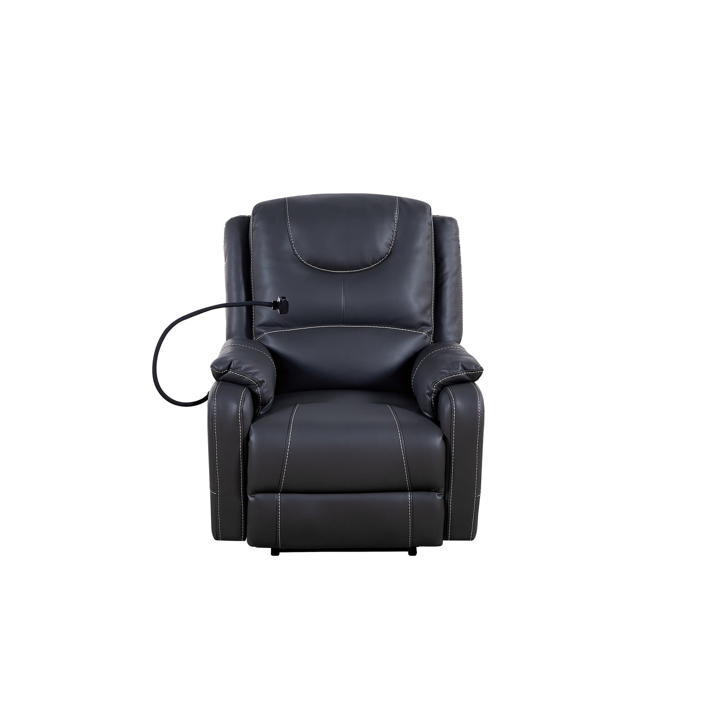Black Power Recliner with Massage, Heat & USB Ports