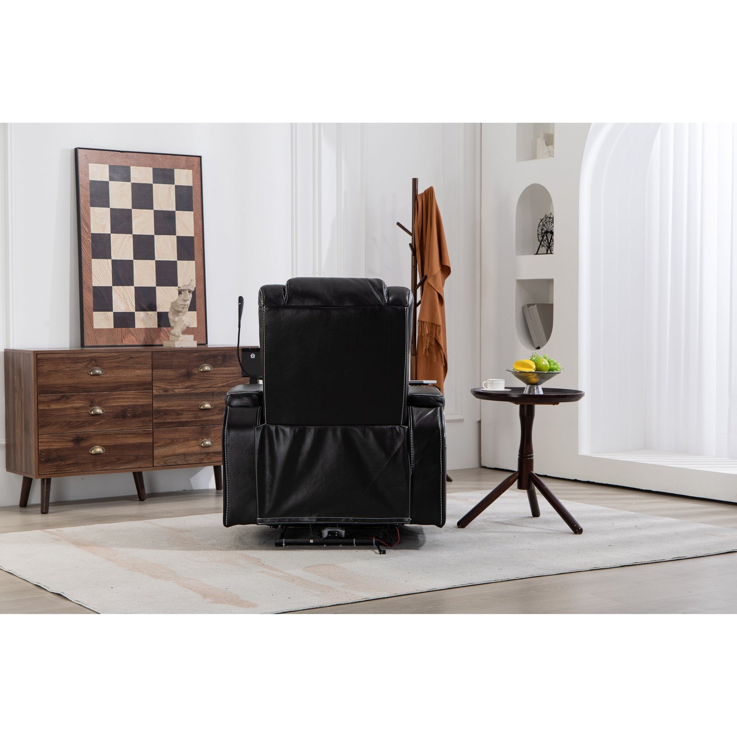 Black Power Zero Gravity Recliner with Storage Armrest, Cup Holder, Laptop Table, Phone Holder, Reading Light, USB Port
