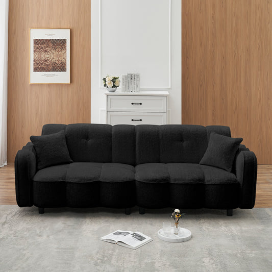 Black Teddy Plush Cloud 3-seater Sofa