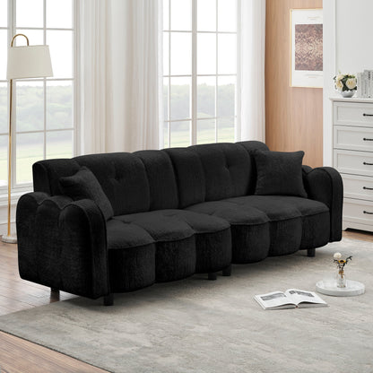 Black Teddy Plush Cloud 3-seater Sofa