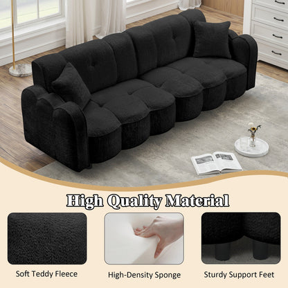 Black Teddy Plush Cloud 3-seater Sofa