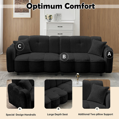 Black Teddy Plush Cloud 3-seater Sofa