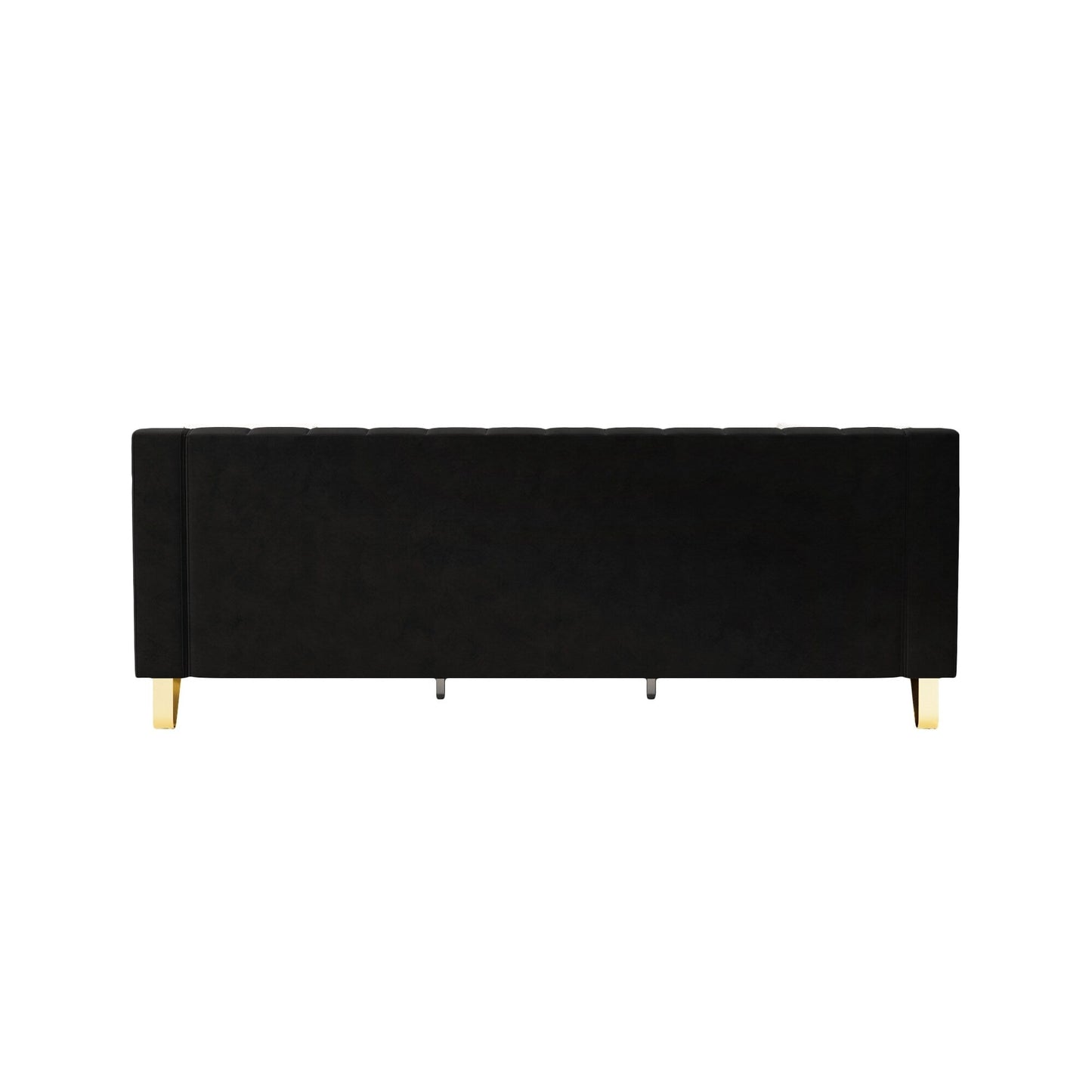 Black Velvet 3-seater Sofa with Gold Accents