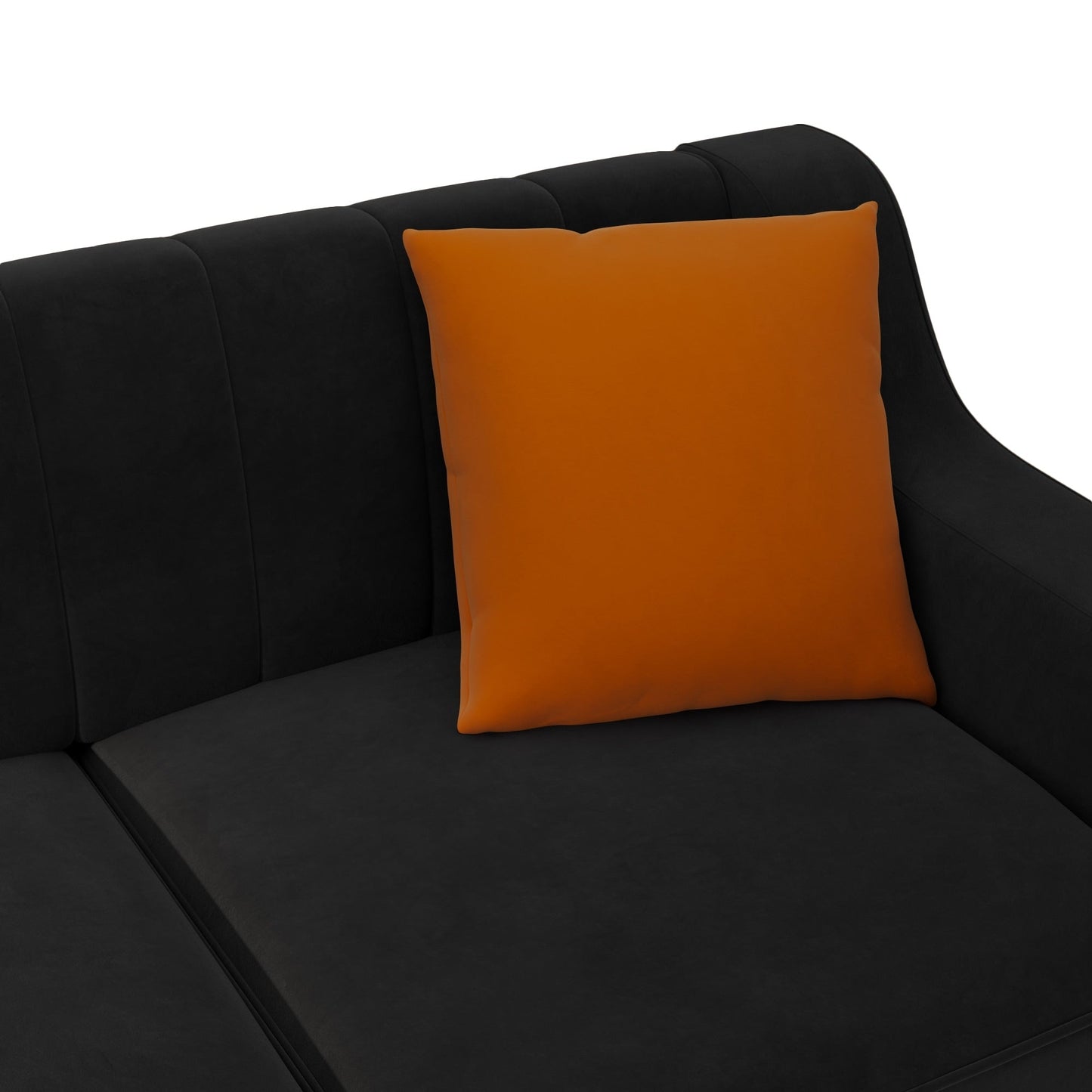 Black Velvet 3-seater Sofa with Gold Accents