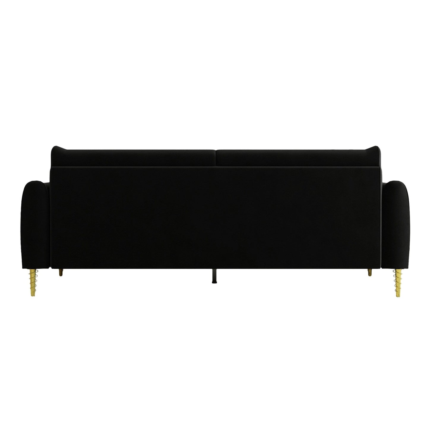 Black Velvet Loveseat Sofa with Gold Legs