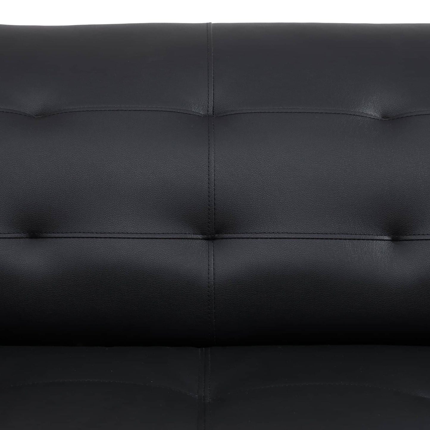 Black & White Faux leather 1 Seat Living Room Sofa