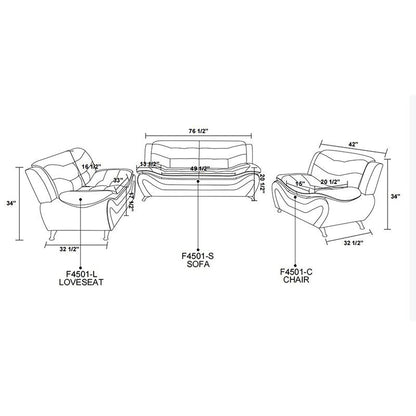 Black & White Faux leather 1 Seat Living Room Sofa
