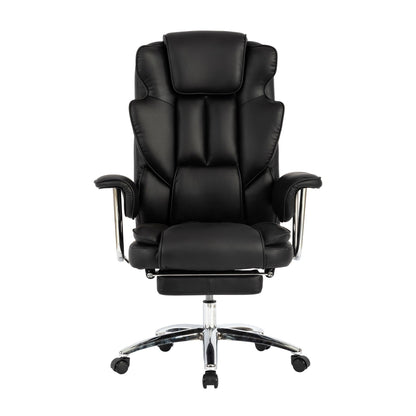 Bonded Leather 360Â° Swivel Ergonomic High Back Office Recliner with Lumbar Support, Footrest, Adjustable Height