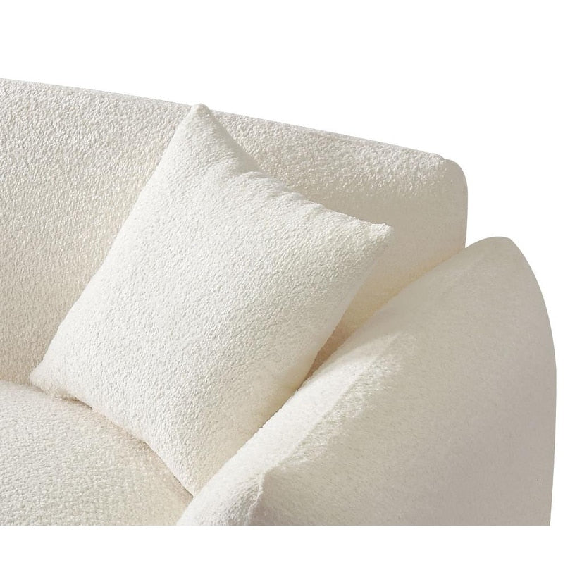 Boucle Upholstered 3-seater Sofa with Pillows
