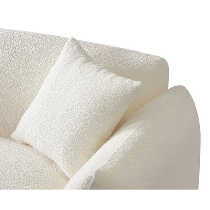 Boucle Upholstered 3-seater Sofa with Pillows