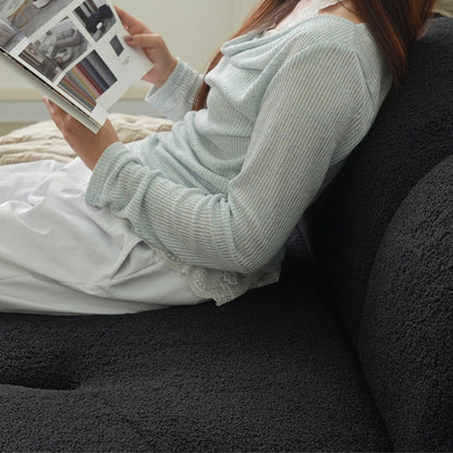 Boucle Upholstered Cloud Sofa Modern Frameless Floor Couch