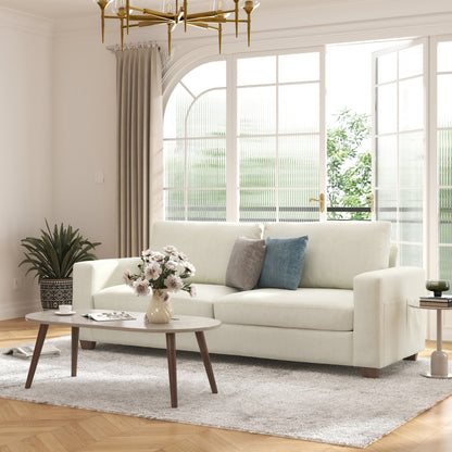 CO-Z 86.6 Upholstered Sofa Couch for Living Room 3-Seater Sofa