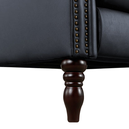 Genuine Leather Push Back Adjustable Recliner with Comfortable Arms for Living Room Chair