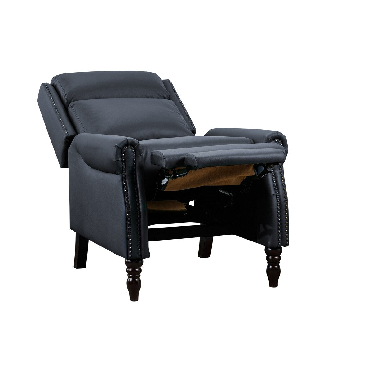 Genuine Leather Push Back Adjustable Recliner with Comfortable Arms for Living Room Chair