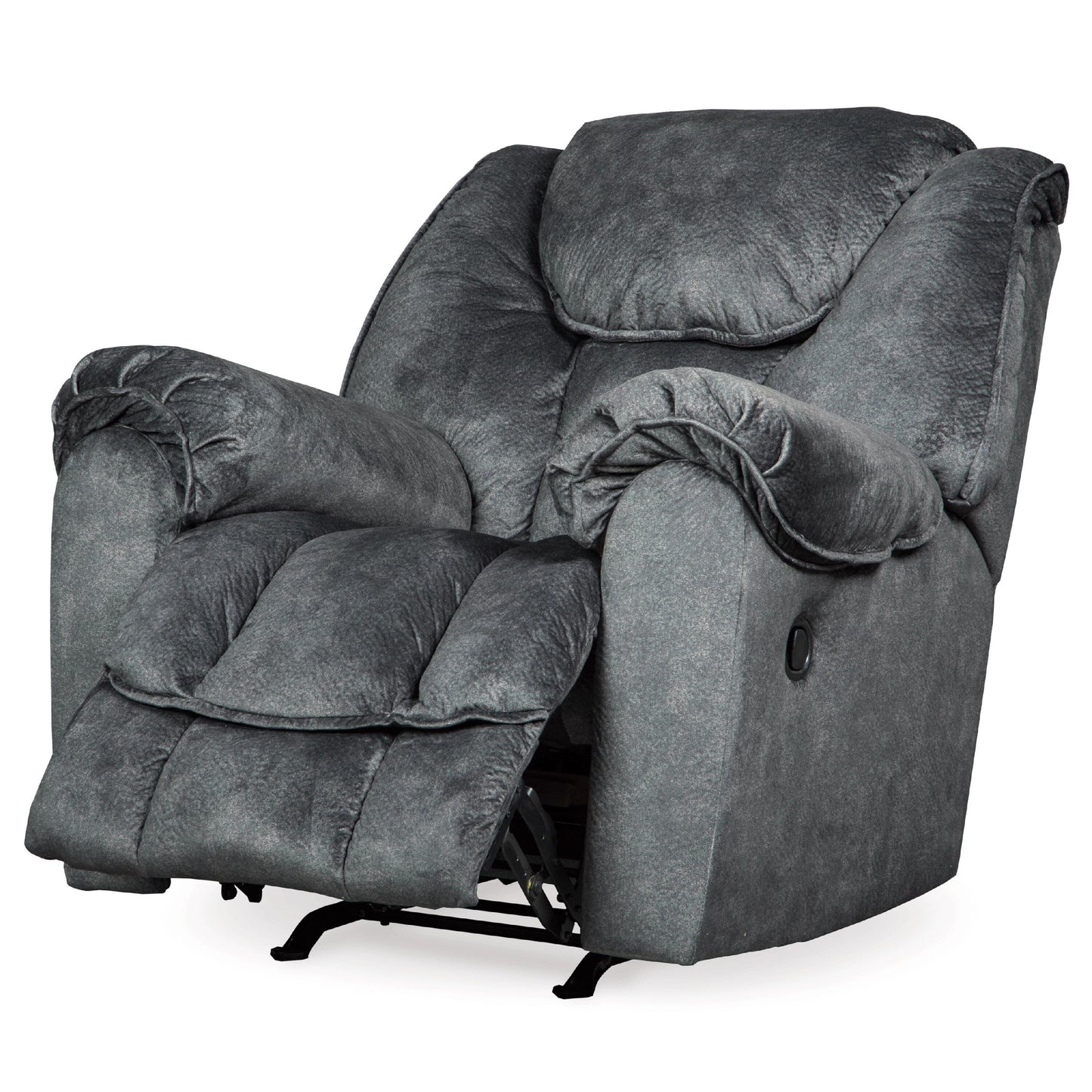 Capen Manual Rocker Recliner Chair, Cushioned Granite Gray Polyester