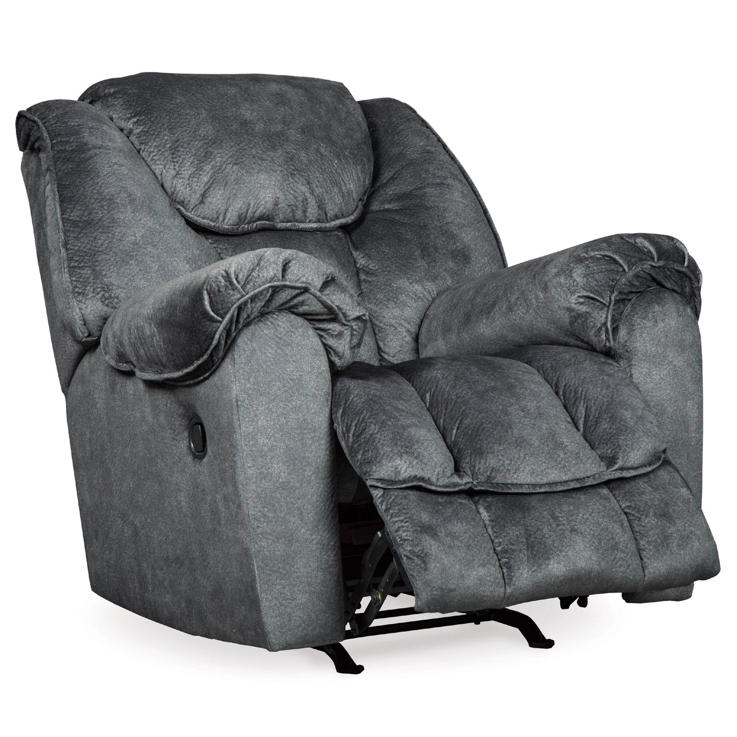 Capen Manual Rocker Recliner Chair, Cushioned Granite Gray Polyester