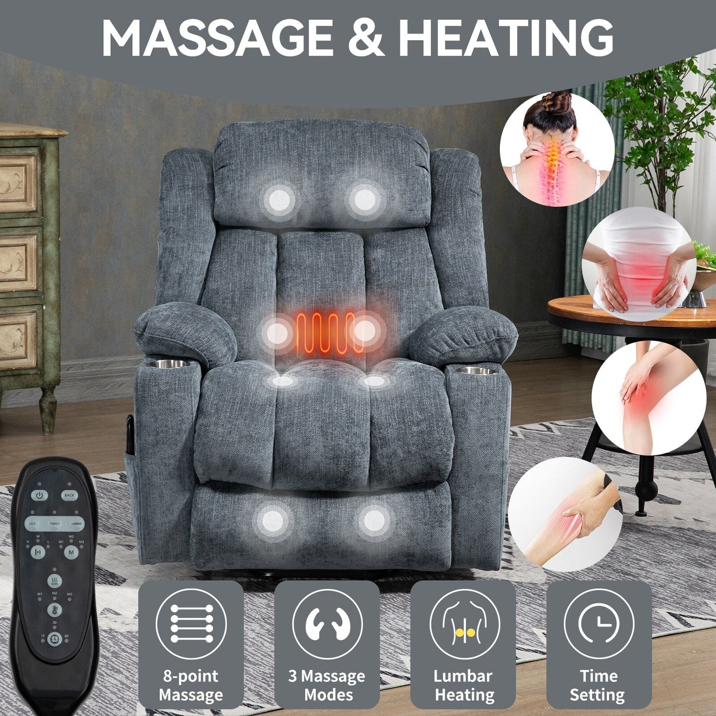 Chenille Power Lift Recliner Chair