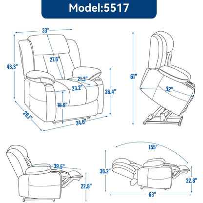 Chenille Power Lift Recliner Chair