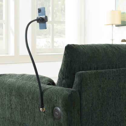 Chenille Sectional Sofa With Storage Ottoman And Pockets,Adjustable Phone Holder,Wide Seat,L Shaped Couch Set With Usb Charger