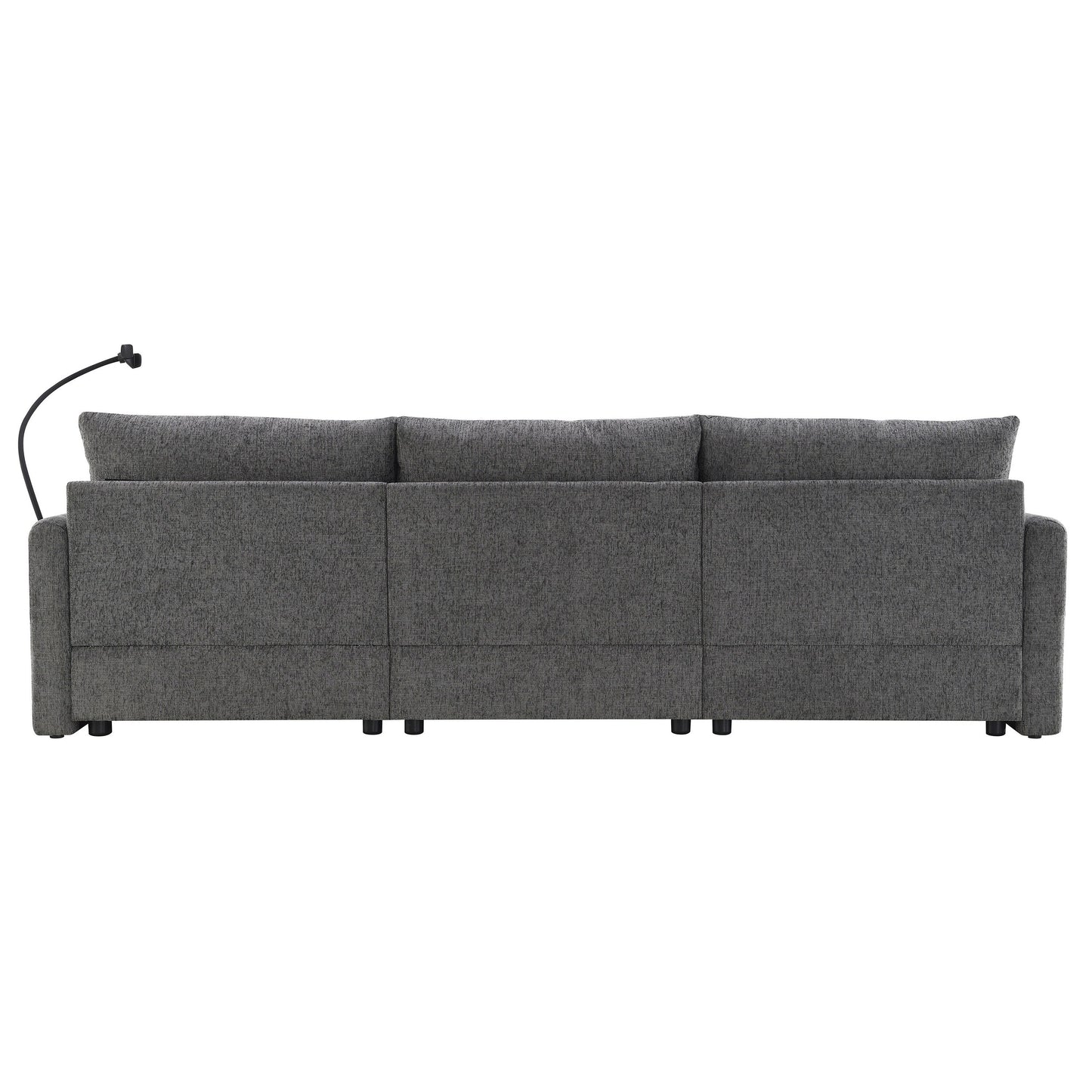 Chenille Sectional Sofa With Storage Ottoman And Pockets,Adjustable Phone Holder,Wide Seat,L Shaped Couch Set With Usb Charger