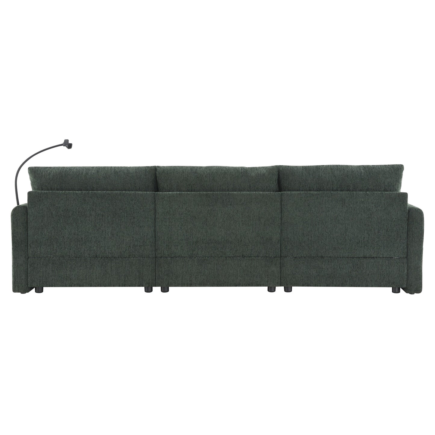 Chenille Sectional Sofa With Storage Ottoman And Pockets,Adjustable Phone Holder,Wide Seat,L Shaped Couch Set With Usb Charger