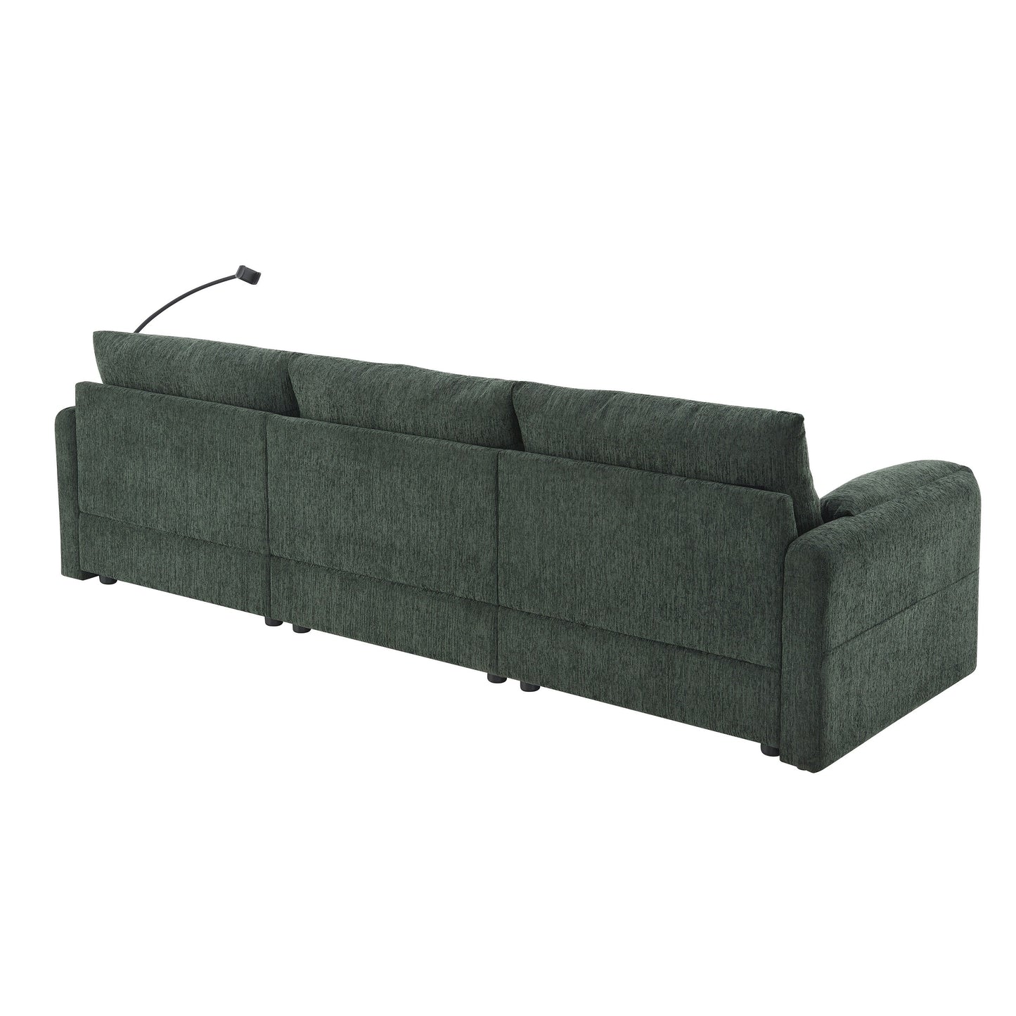 Chenille Sectional Sofa With Storage Ottoman And Pockets,Adjustable Phone Holder,Wide Seat,L Shaped Couch Set With Usb Charger