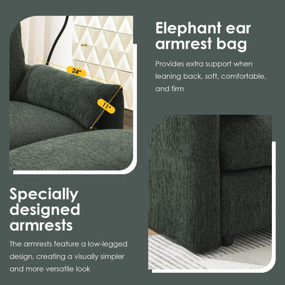 Chenille Sectional Sofa With Storage Ottoman And Pockets,Adjustable Phone Holder,Wide Seat,L Shaped Couch Set With Usb Charger