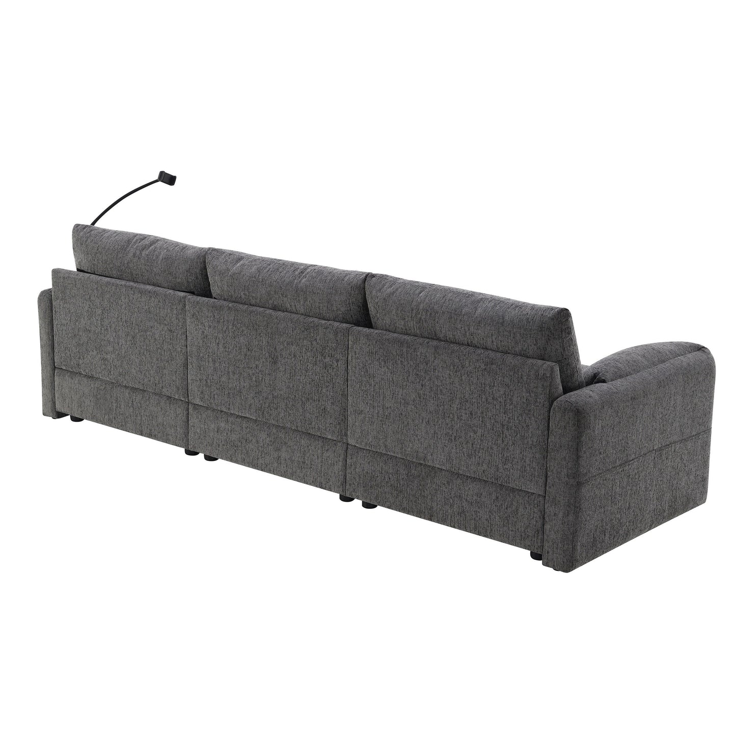 Chenille Sectional Sofa With Storage Ottoman And Pockets,Adjustable Phone Holder,Wide Seat,L Shaped Couch Set With Usb Charger