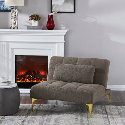 Chenille Single Modular Sofa Bed with Solid Wood Frame for Living Room