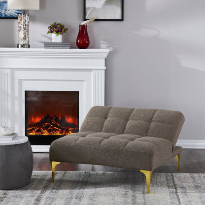 Chenille Single Modular Sofa Bed with Solid Wood Frame for Living Room