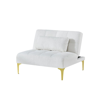 Chenille Single Modular Sofa Bed with Solid Wood Frame for Living Room