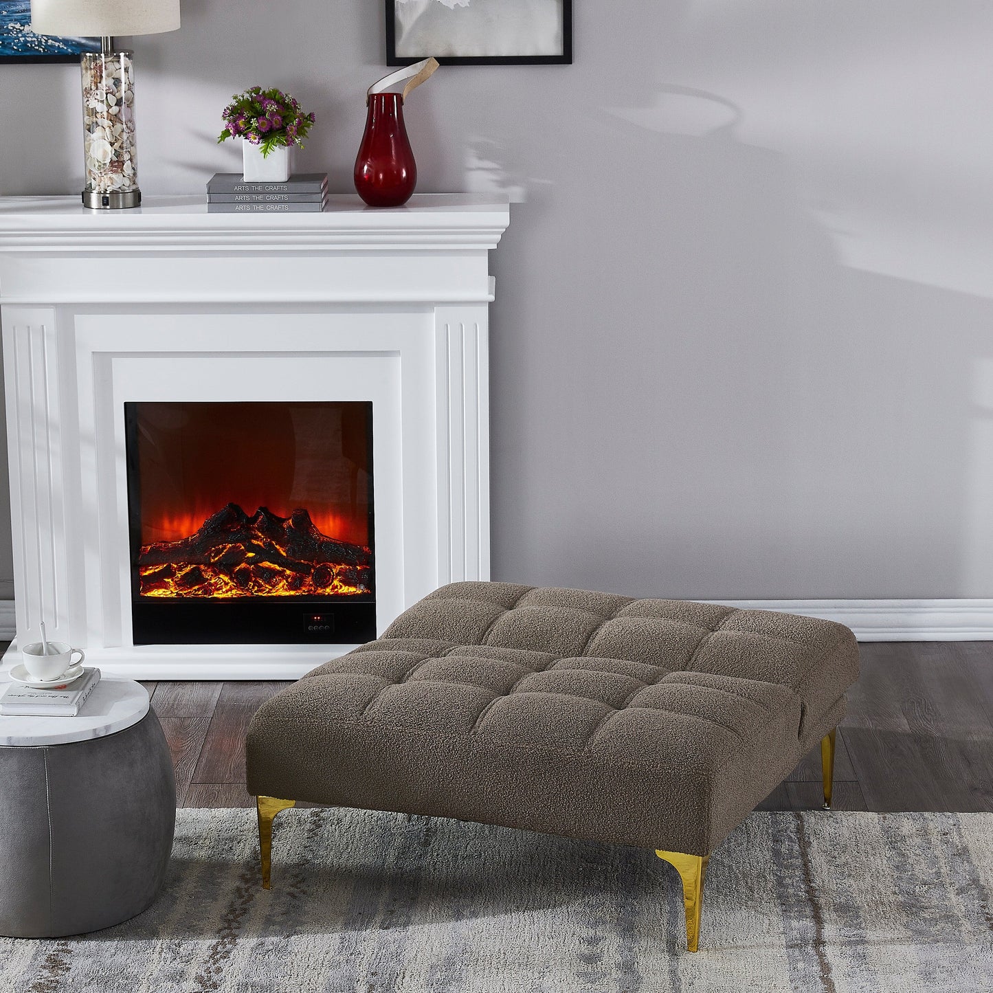 Chenille Single Modular Sofa Bed with Wood Frame