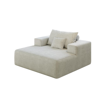 Chenille Single Sleeper Chair Sofa with Backrest Pillow