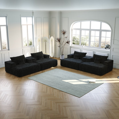 Chenille Single Sleeper Chair Sofa with Backrest Pillow