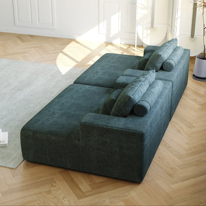 Chenille Single Sleeper Chair Sofa with Backrest Pillow